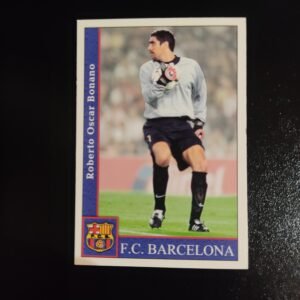 Cromo Mundicromo 2002 de Roberto Bonano con el FC Barcelona en acción