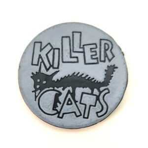 Slammer KILLER CATS gris mate con diseño de gato erizado negro estilo vintage