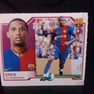 Cromo Colecciones Este 2007/2008 de Samuel Eto’o, FC Barcelona, promoción Futbolero BBVA