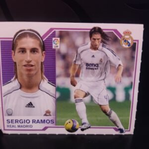 Cromo Colecciones Este de Sergio Ramos, Real Madrid, temporada 2007/08, edición promocional Futbolero BBVA.