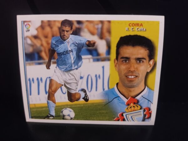 Lote de 8 cromos originales Colecciones Este con jugadores de LaLiga como Jorge Andrade, Fernando, Pablo Amo, Víctor, Coira, José Ignacio, Di María y Coudet, representando a clubes como Deportivo, Celta, Betis y Real Madrid.
