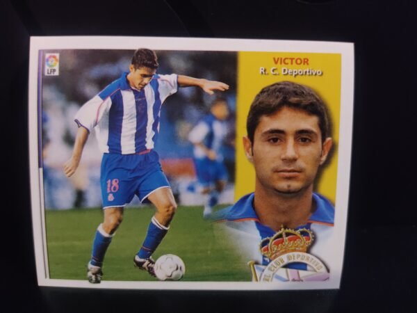 Lote de 8 cromos originales Colecciones Este con jugadores de LaLiga como Jorge Andrade, Fernando, Pablo Amo, Víctor, Coira, José Ignacio, Di María y Coudet, representando a clubes como Deportivo, Celta, Betis y Real Madrid.