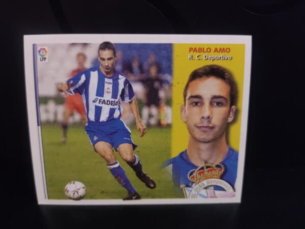 Lote de 8 cromos originales Colecciones Este con jugadores de LaLiga como Jorge Andrade, Fernando, Pablo Amo, Víctor, Coira, José Ignacio, Di María y Coudet, representando a clubes como Deportivo, Celta, Betis y Real Madrid.
