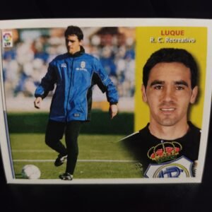 Cromos antiguos de jugadores del Real Betis y R.C. Recreativo de la Liga Española (LFP) en acción y retrato.