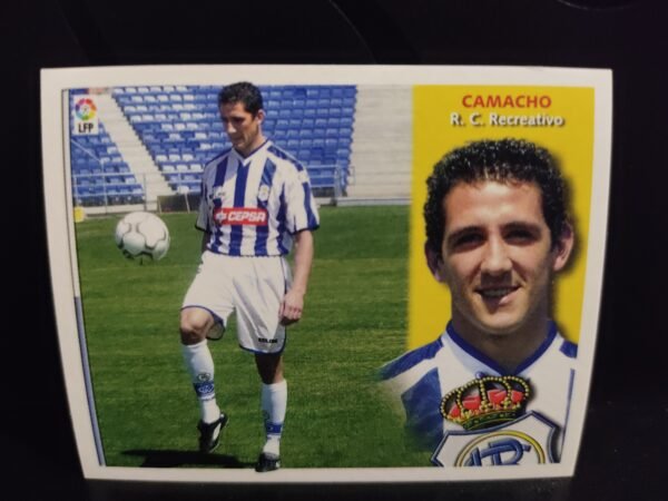 Cromos antiguos de jugadores del Real Betis y R.C. Recreativo de la Liga Española (LFP) en acción y retrato.